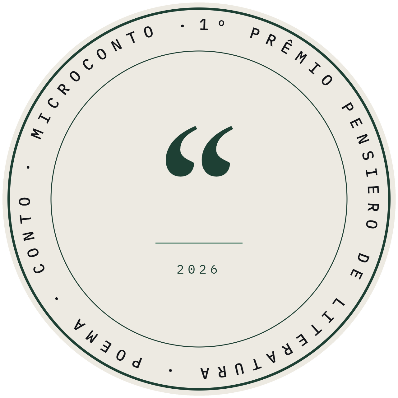 Selo do Prêmio Pensiero de Literatura: microconto, conto e poema, edição 2026